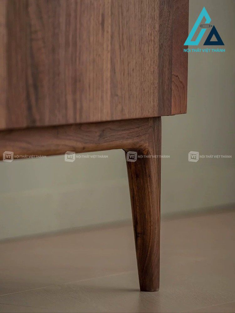 Tủ quần áo gỗ tự nhiên 2 cánh màu óc chó sang trọng 5