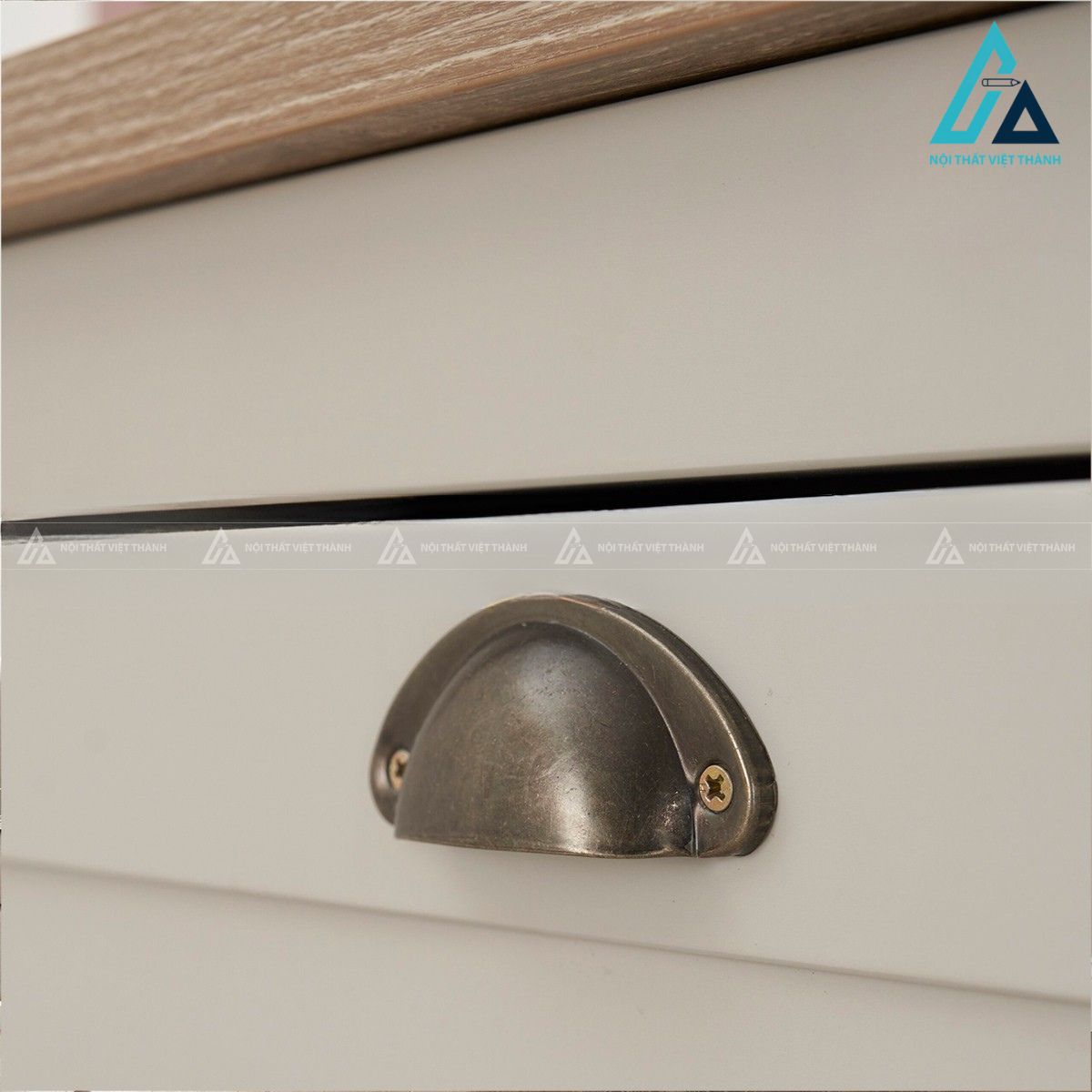 Tủ quần áo trẻ em 2 cánh màu trắng kèm ngăn kéo thiết kế cổ điển 5