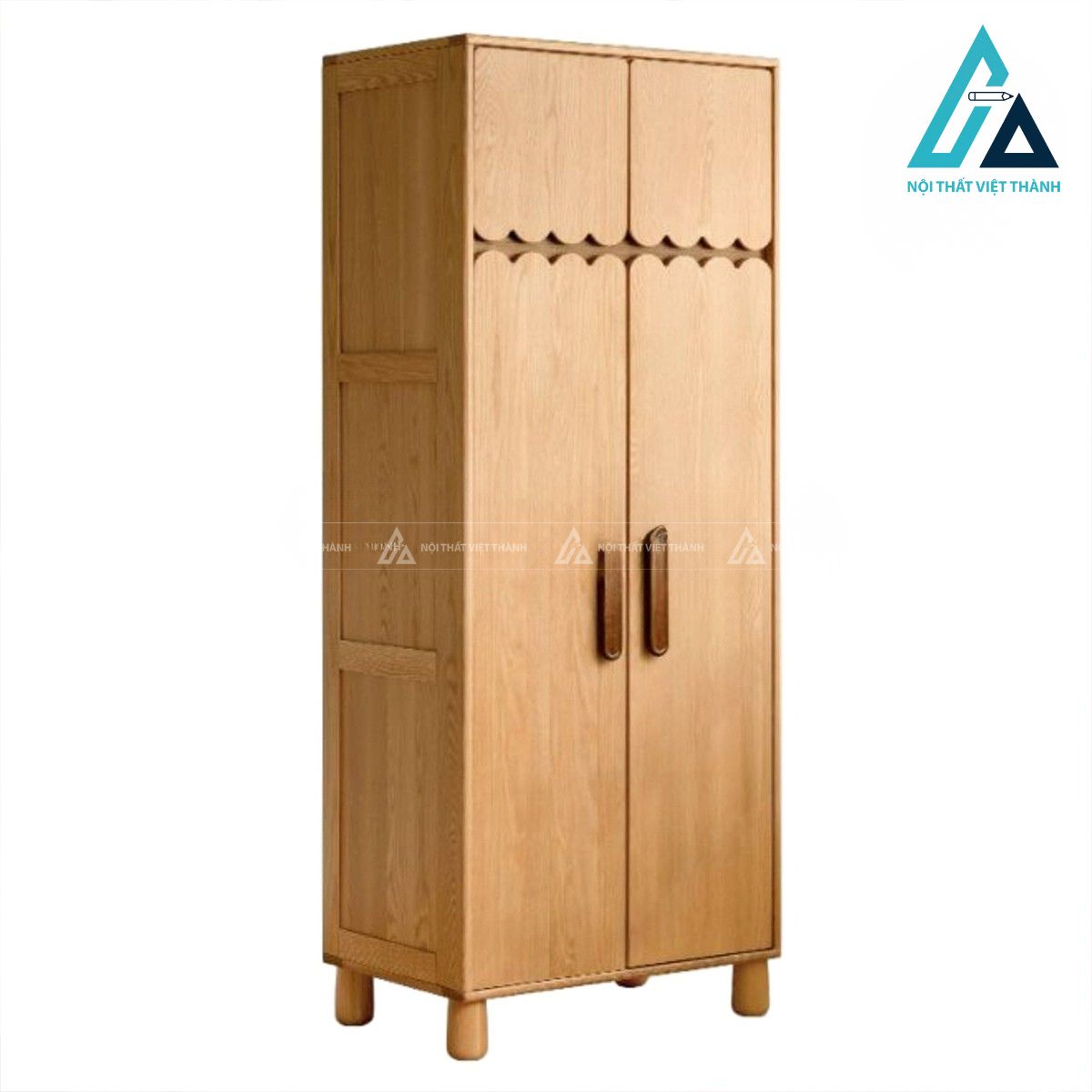 Tủ quần áo trẻ em gỗ sồi tự nhiên thiết kế đa năng 4