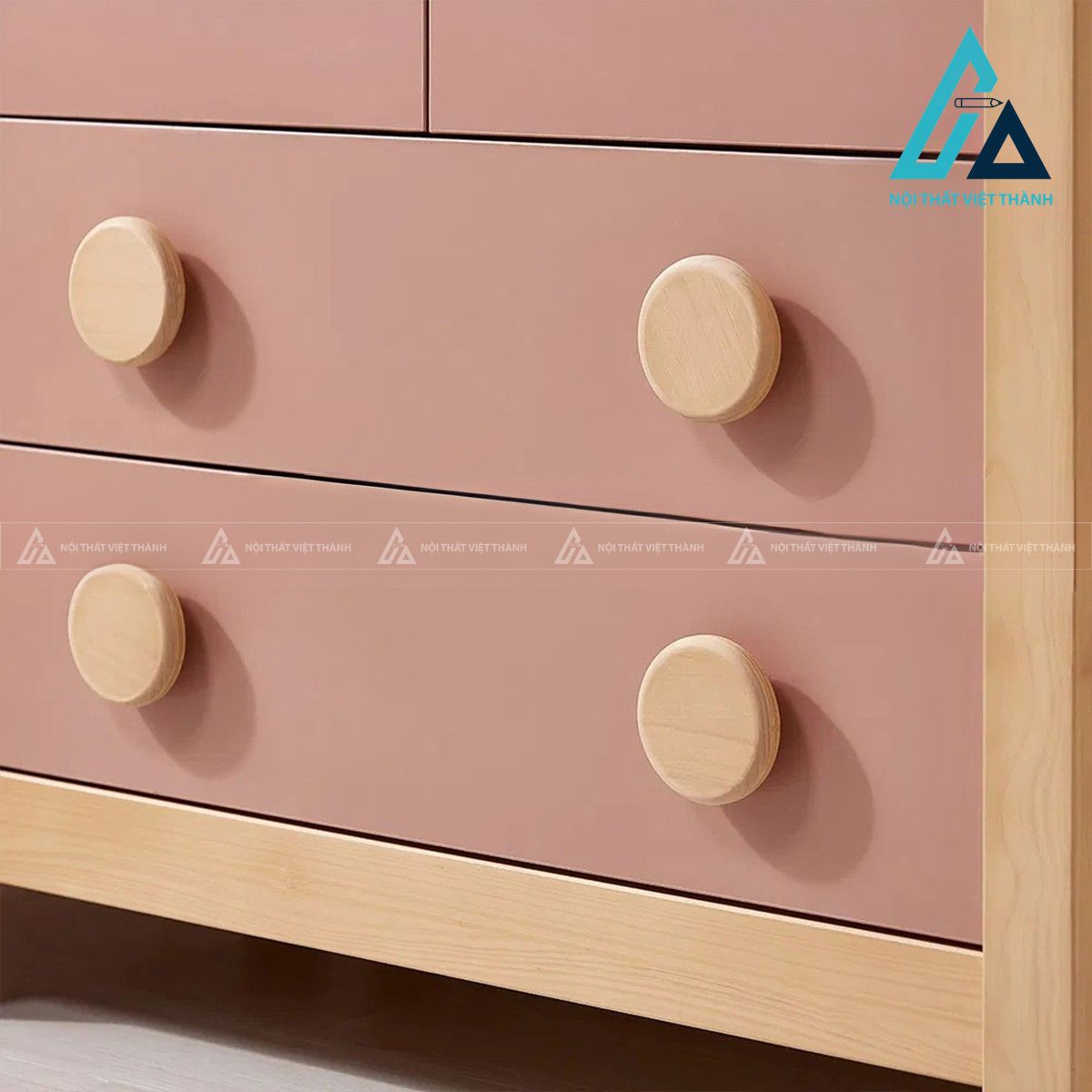 Tủ quần áo trẻ em gỗ tự nhiên kết hợp MDF tiện lợi 3