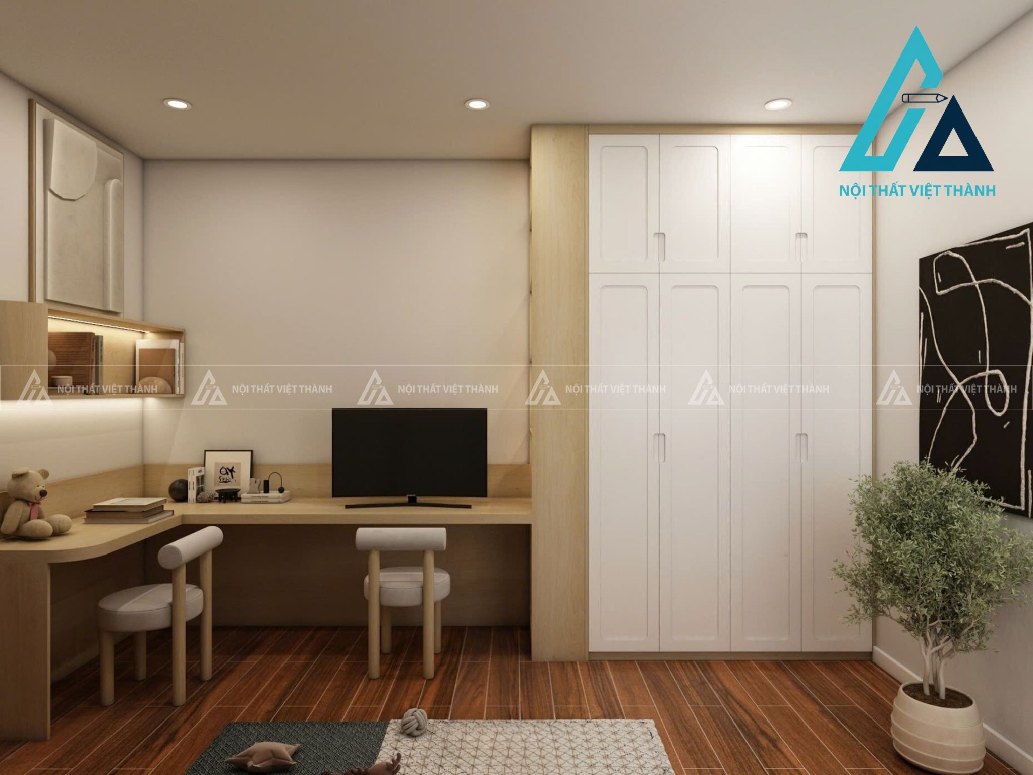 Bàn học gỗ công nghiệp giá thành tốt