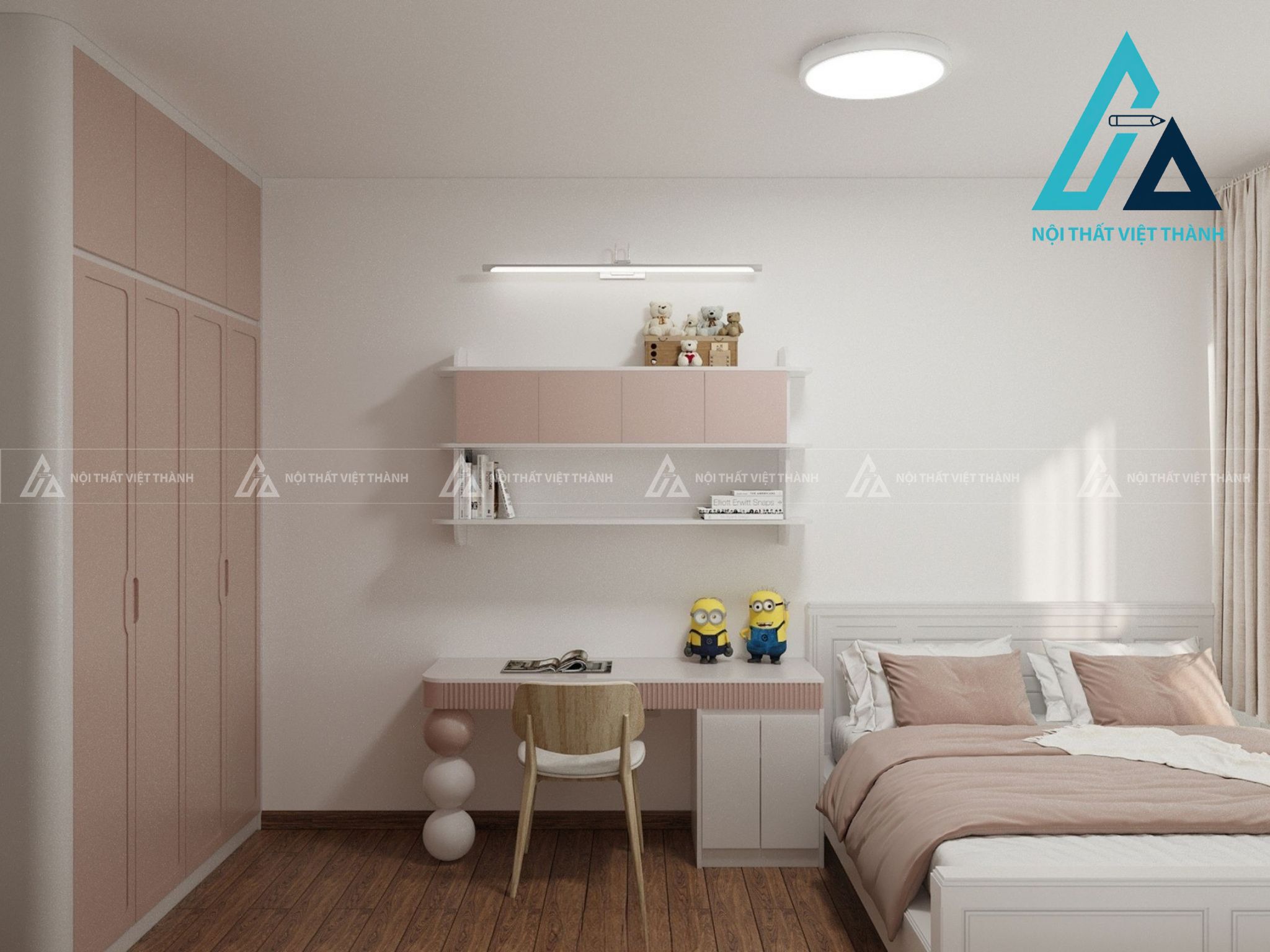 Bàn học màu sắc tươi sáng