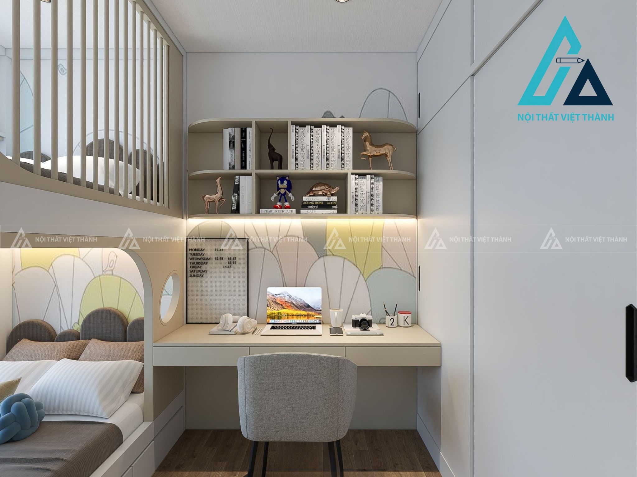  Bàn kết hợp kệ sách lớn giúp tối ưu khả năng lưu trữ