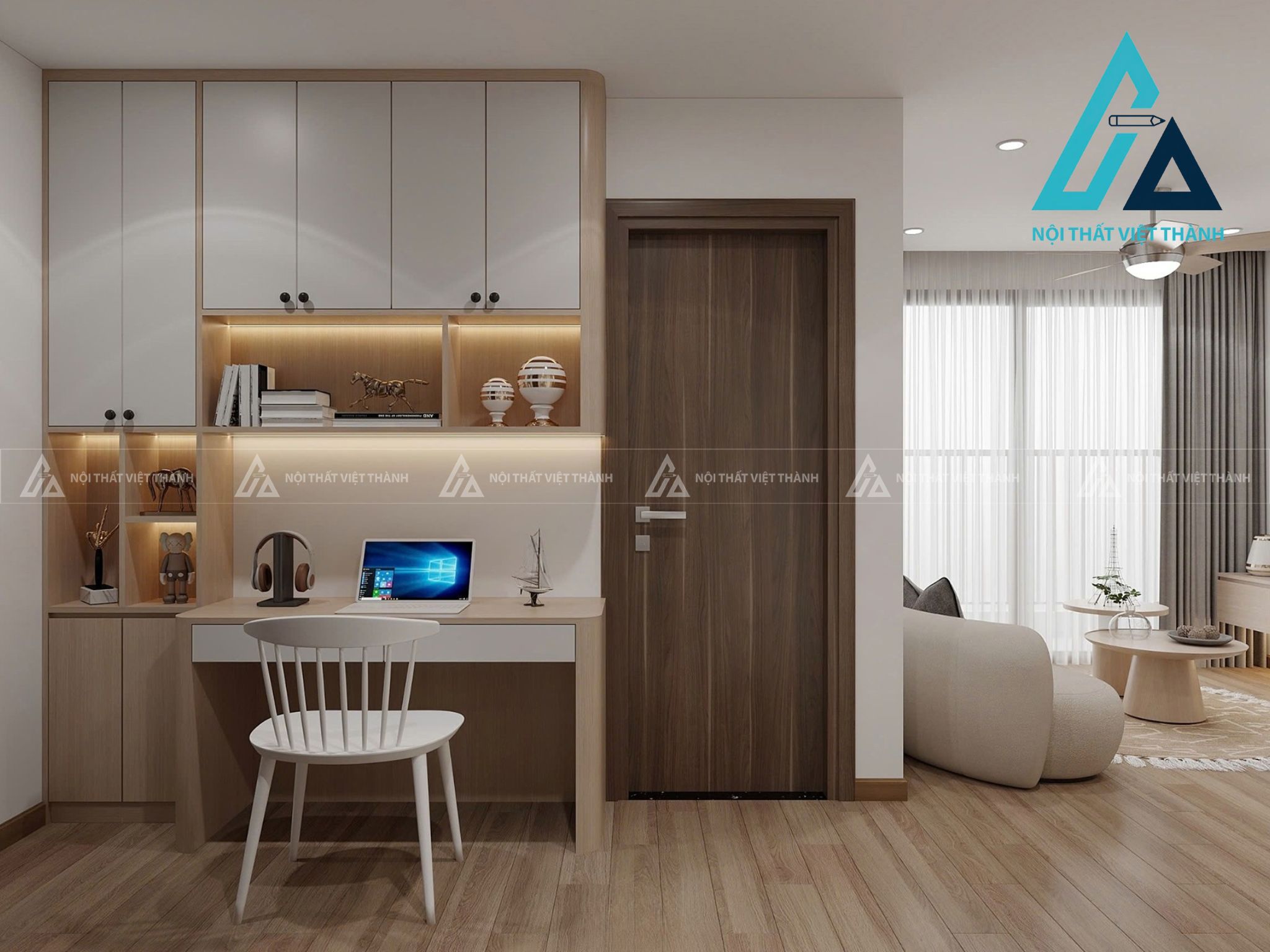 Bàn học kết hợp giá sách