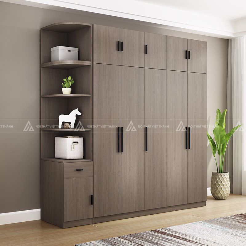 Thiết kế tủ quần áo gỗ công nghiệp đa năng, thẩm mỹ