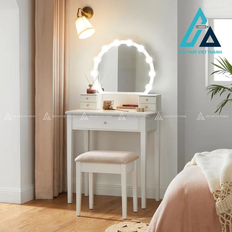 Bàn trang điểm đơn gảin có gương led