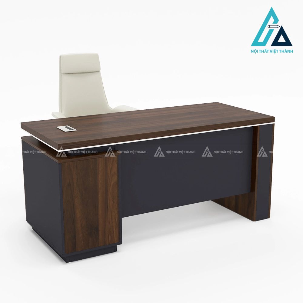 Bàn Làm Việc Giám Đốc Có Tủ Phụ Liền Khối Bề Thế