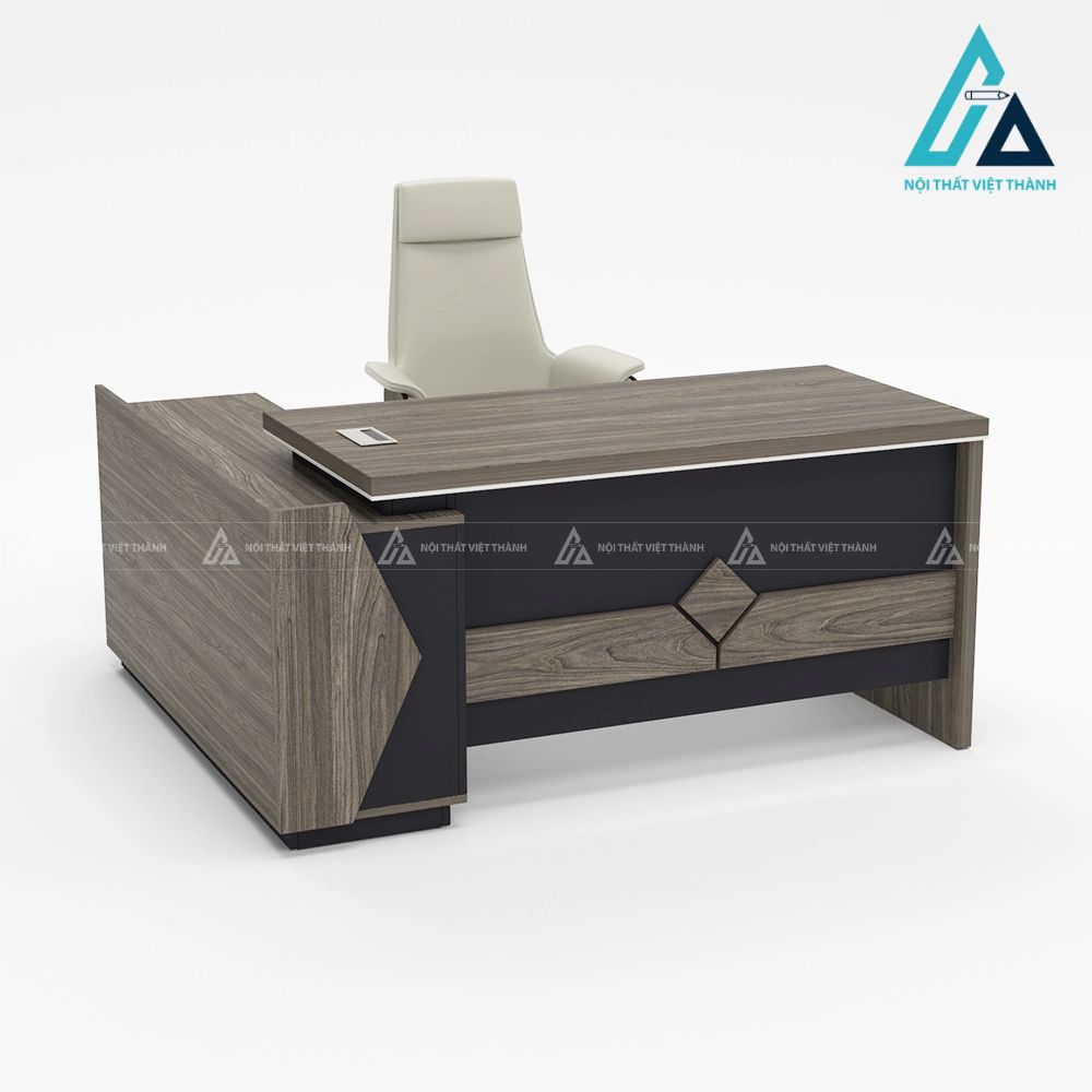 Bàn Giám Đốc Chữ L Tích Hợp Tủ Phụ Bề Thế Hiện Đại