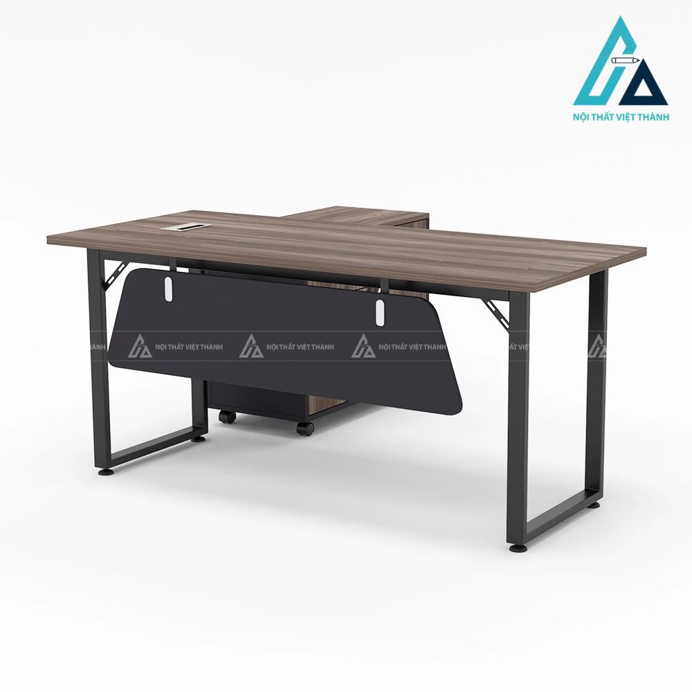 Bàn Giám Đốc Chữ L Màu Vân Gỗ Sáng Hiện Đại 1