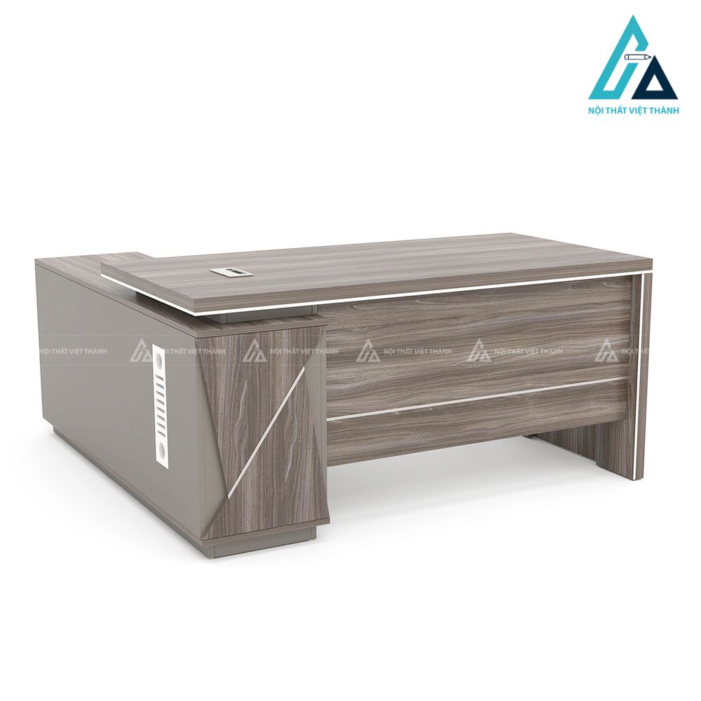 Bàn Giám Đốc Chữ L Hiện Đại Màu Xám Tro Cao Cấp 1