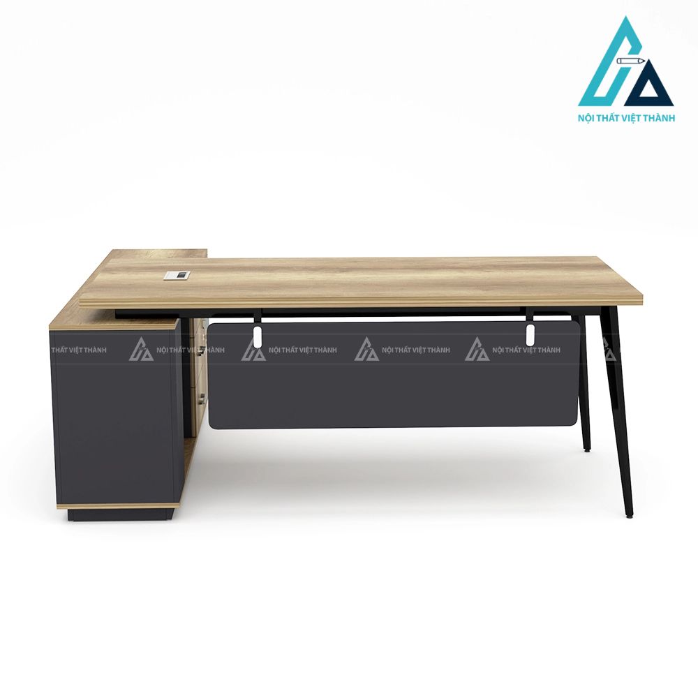Bàn Lãnh Đạo Chữ L Thiết Kế Chân Chéo Sang Trọng 1