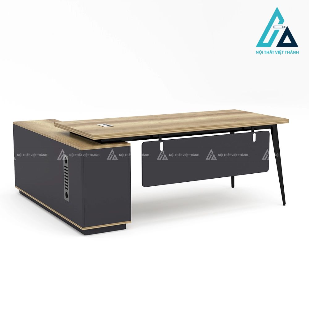 Bàn Lãnh Đạo Chữ L Thiết Kế Chân Chéo Sang Trọng 2