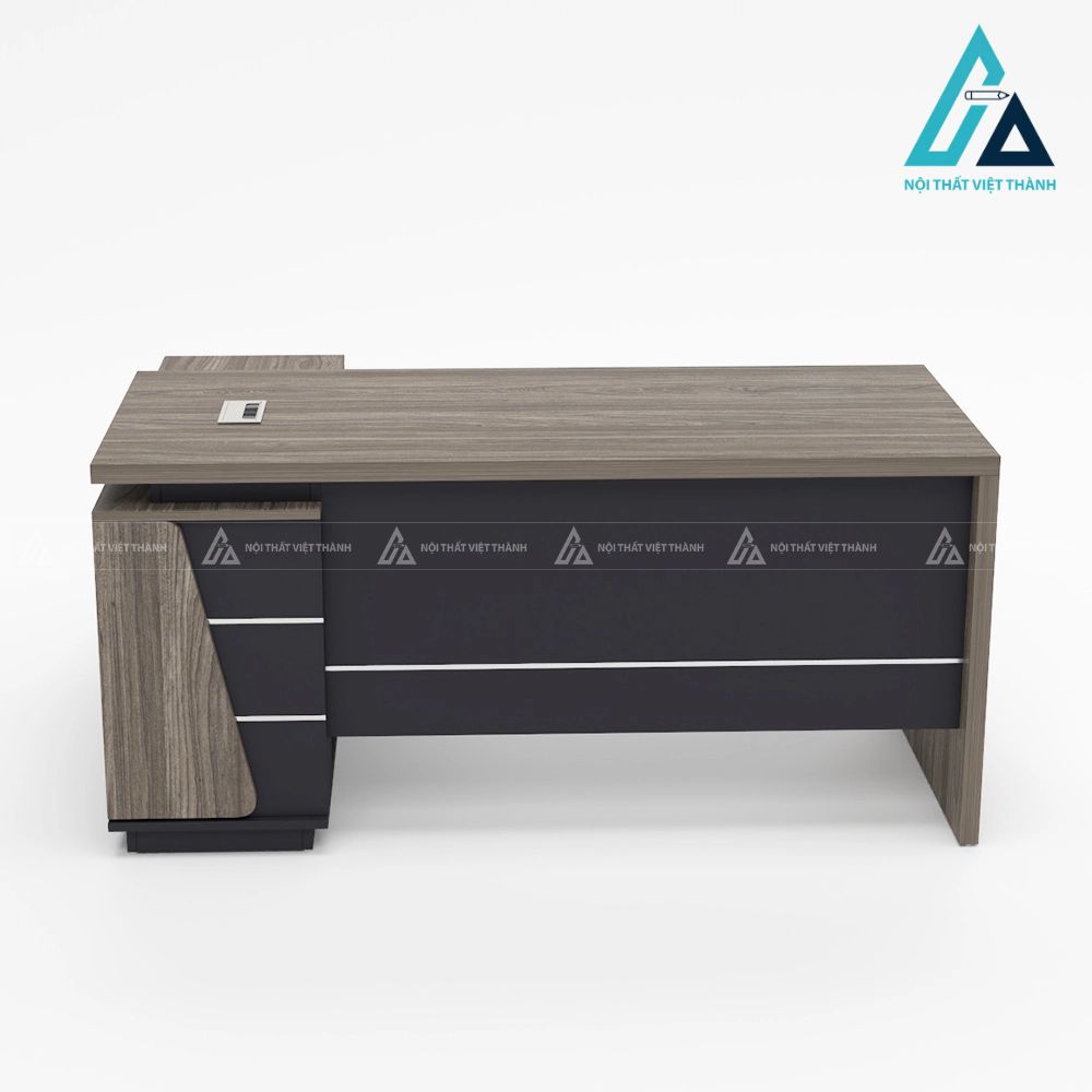 Bàn Giám Đốc Chữ L Hiện Đại Màu Gỗ Xám Cao Cấp 2