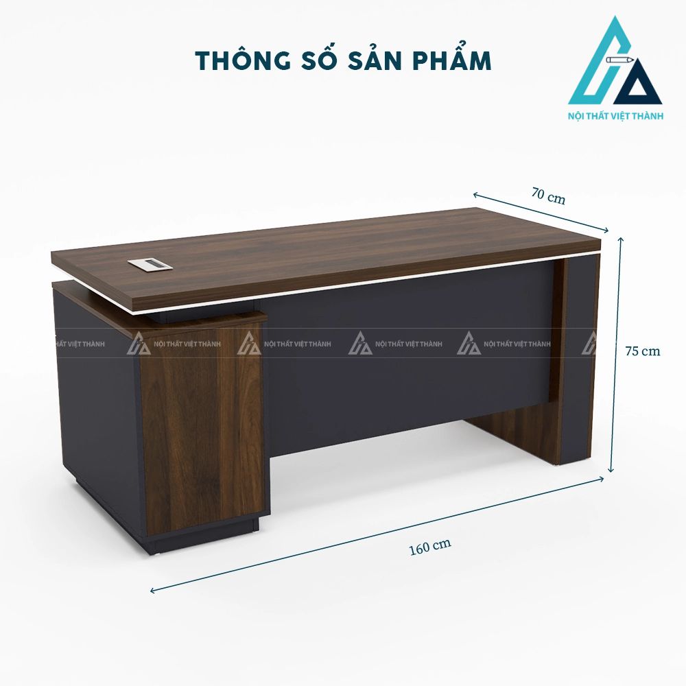 Bàn Làm Việc Giám Đốc Có Tủ Phụ Liền Khối Bề Thế 3