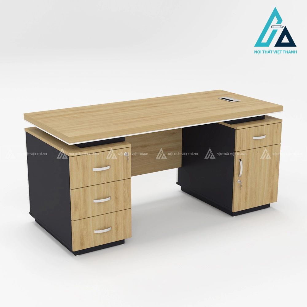 Bàn Giám Đốc Hiện Đại Gỗ Sáng Kết Hợp Hộc Tủ Nhiều Ngăn 3