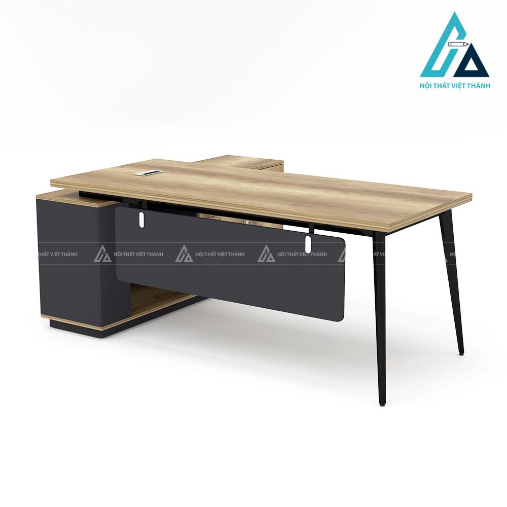 Bàn Lãnh Đạo Chữ L Thiết Kế Chân Chéo Sang Trọng 3