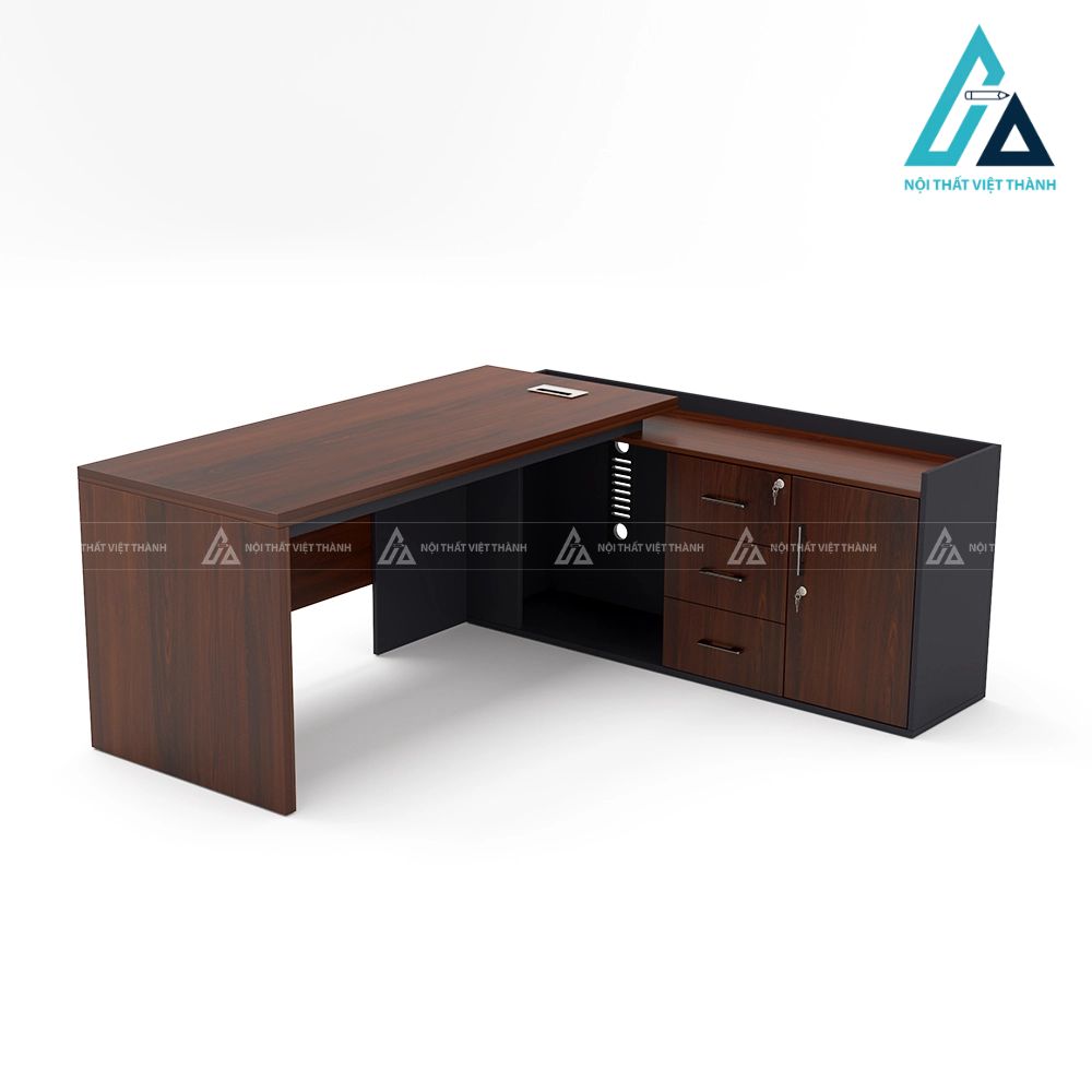 Bàn Làm Việc Giám Đốc Cao Cấp Phối Màu Xám Gỗ 4