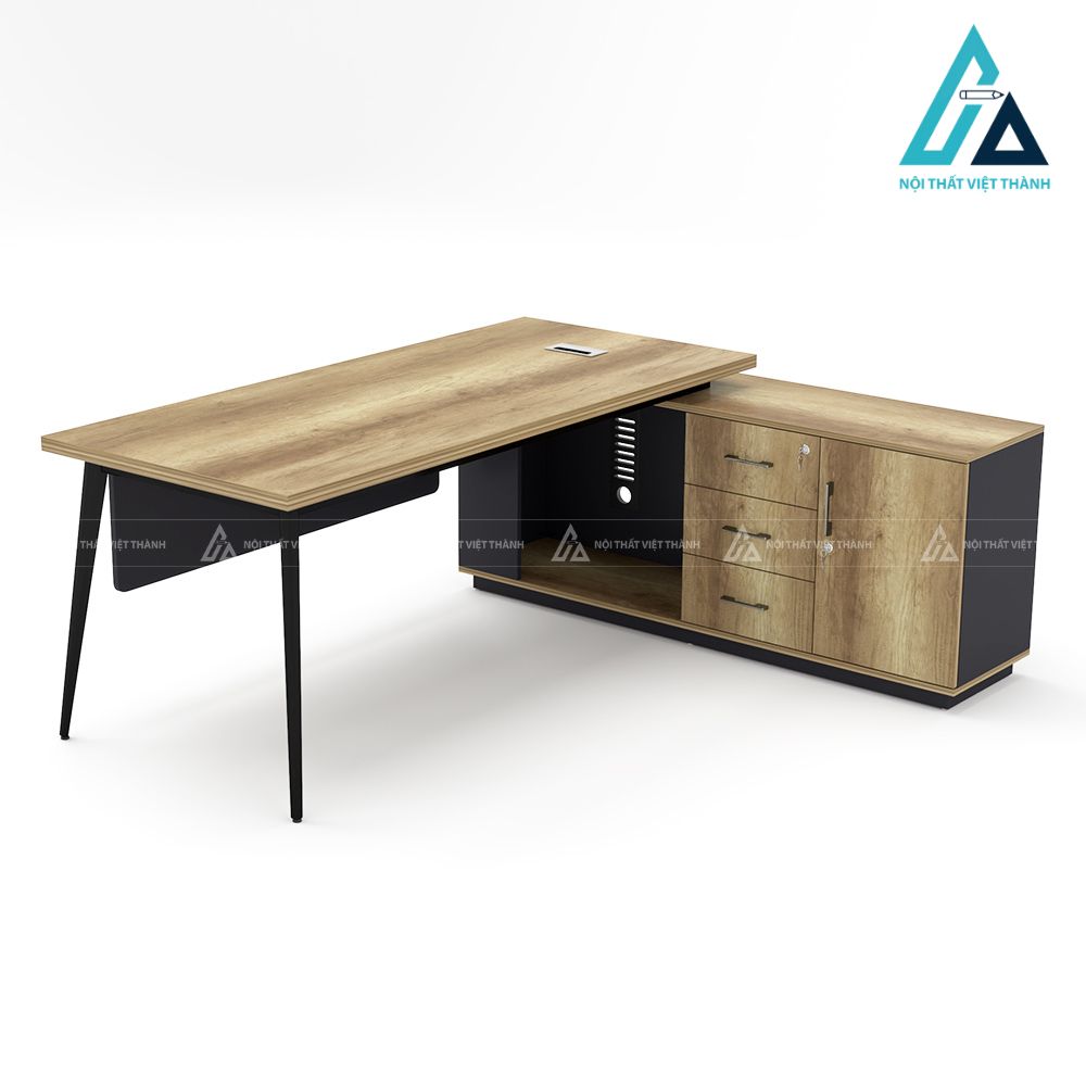 Bàn Giám Đốc Chữ L Thiết Kế Hiện Đại Kết Hợp Tủ Phụ Tiện Nghi 4