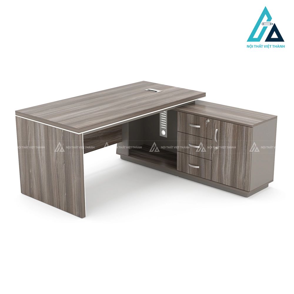 Bàn Giám Đốc Chữ L Hiện Đại Màu Xám Tro Cao Cấp 4