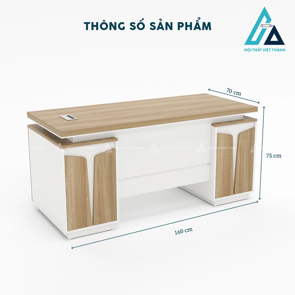 Bàn Giám Đốc Thiết Kế Khối Vát Đối Xứng Đẳng Cấp 5
