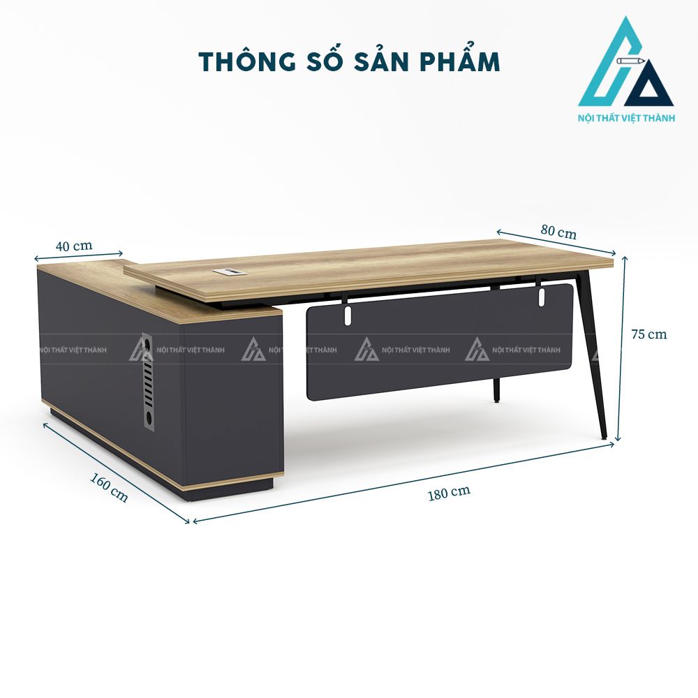 Bàn Giám Đốc Chữ L Thiết Kế Hiện Đại Kết Hợp Tủ Phụ Tiện Nghi 5
