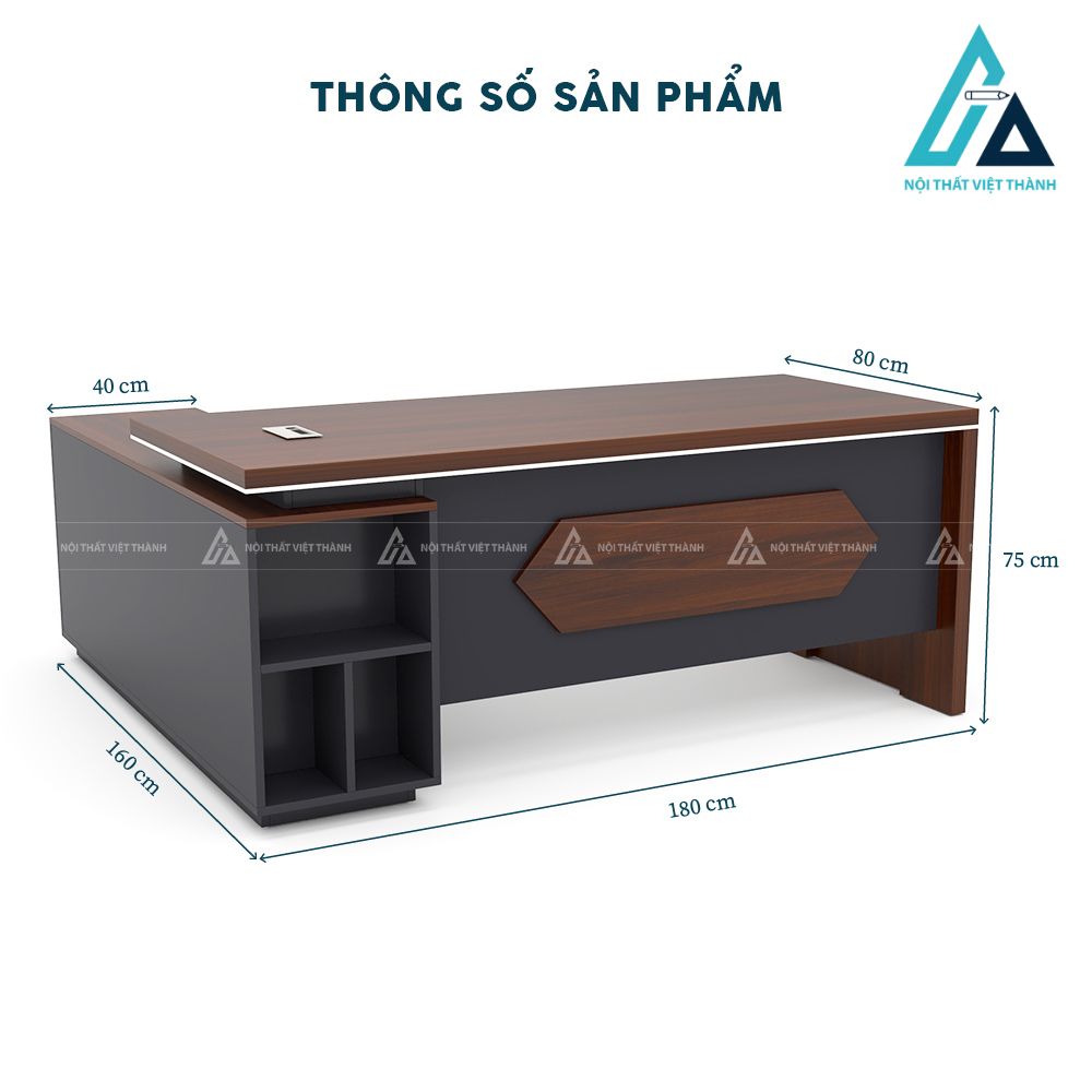 Bàn Giám Đốc Chữ L Phối Màu Tương Phản Đậm Chất Hiện Đại 5