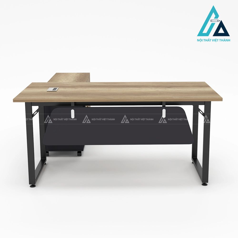 Bàn Giám Đốc Chữ L Màu Vân Gỗ Sáng Hiện Đại 6