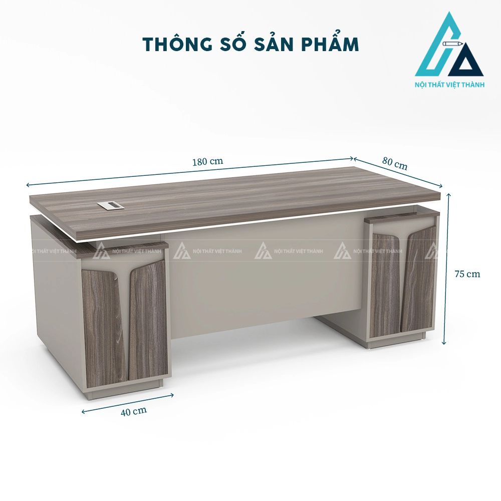 Bàn Giám Đốc Thiết Kế Khối Vát Đối Xứng Đẳng Cấp 7