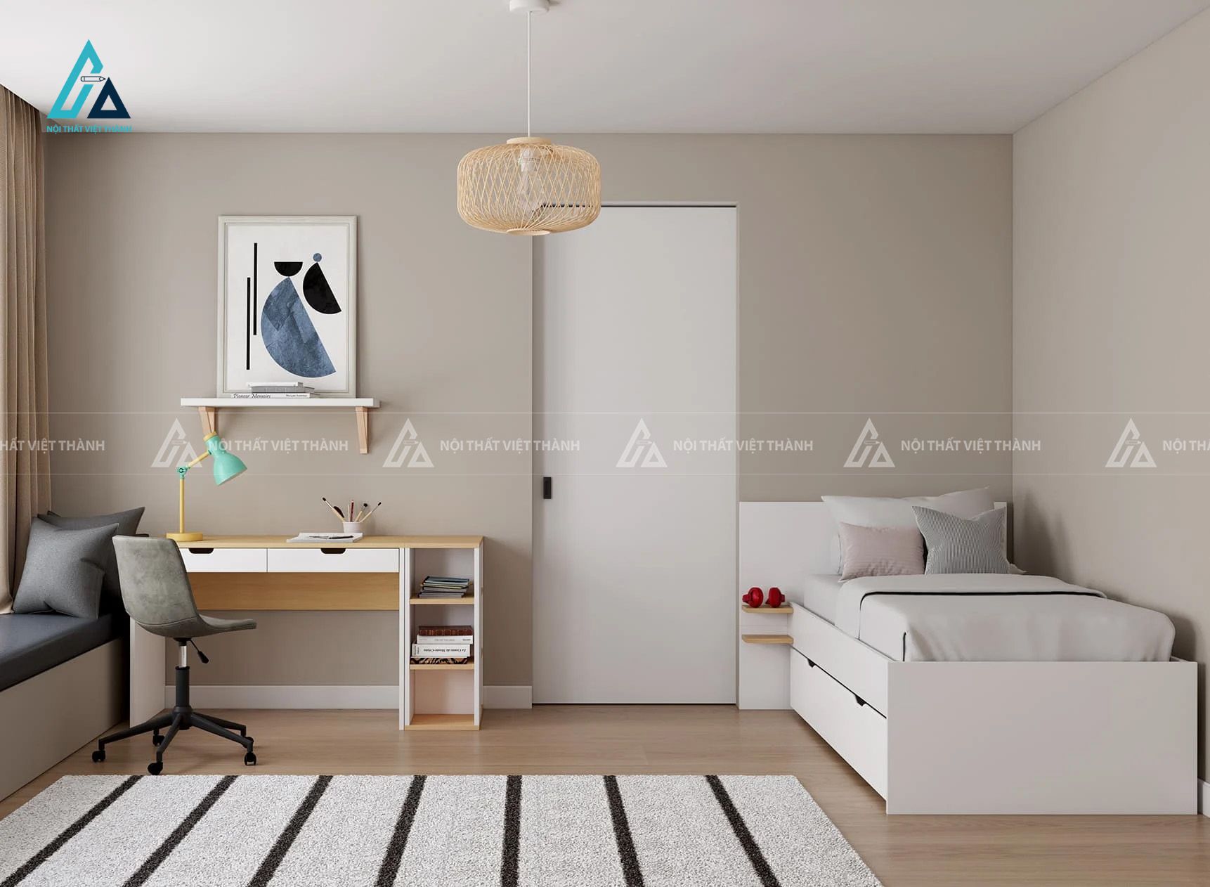 Bàn Học Sinh Dáng Thanh Lịch Tích Hợp Kệ Sách 3 Tầng Bên Hông 1