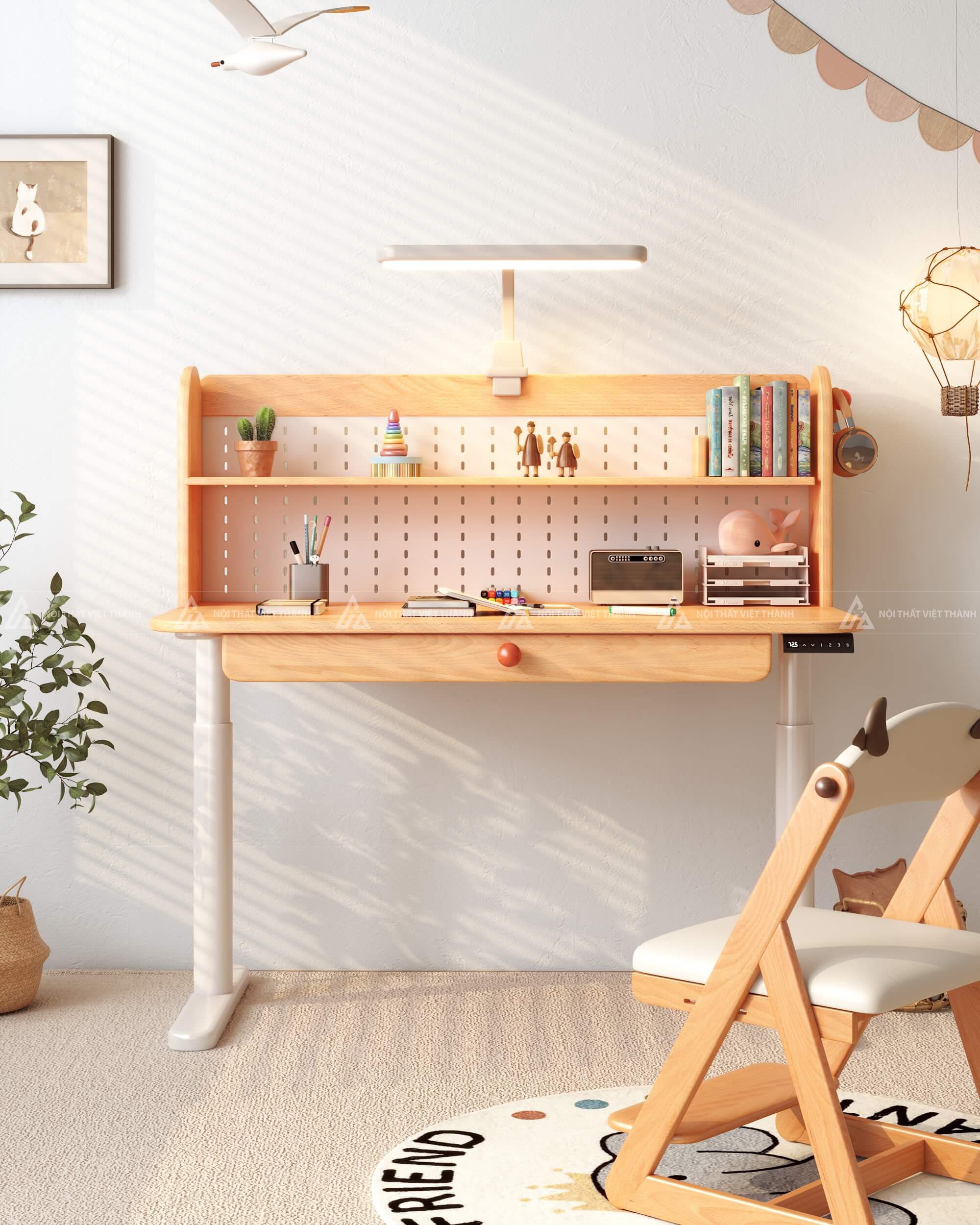 Bàn Học Hiện Đại Có Ngăn Kéo Rộng Và Hệ Kệ Đơn Giản 2
