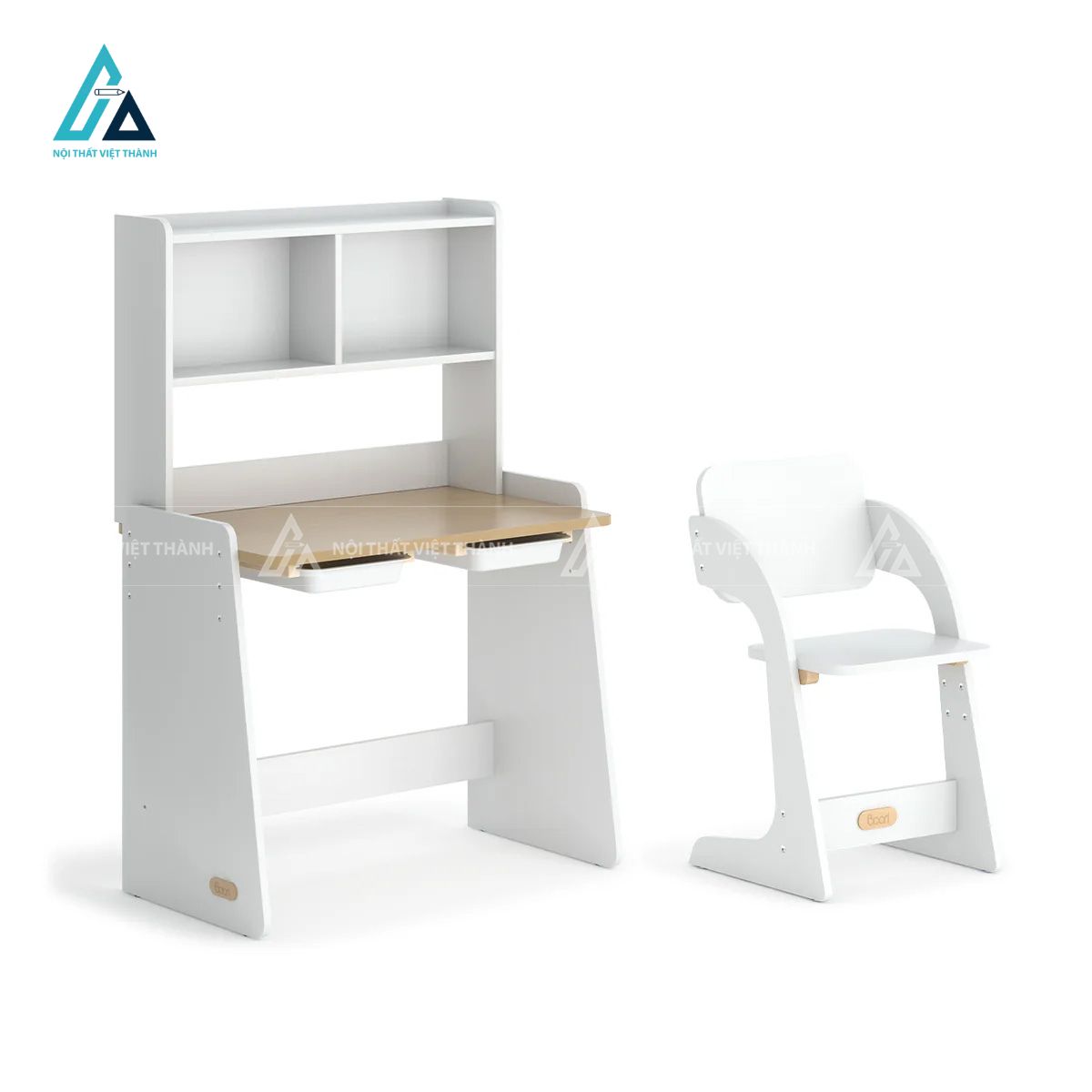Bàn Học Sinh Phong Cách Tối Giản Với Hệ Kệ Sách Nhỏ Gọn 1