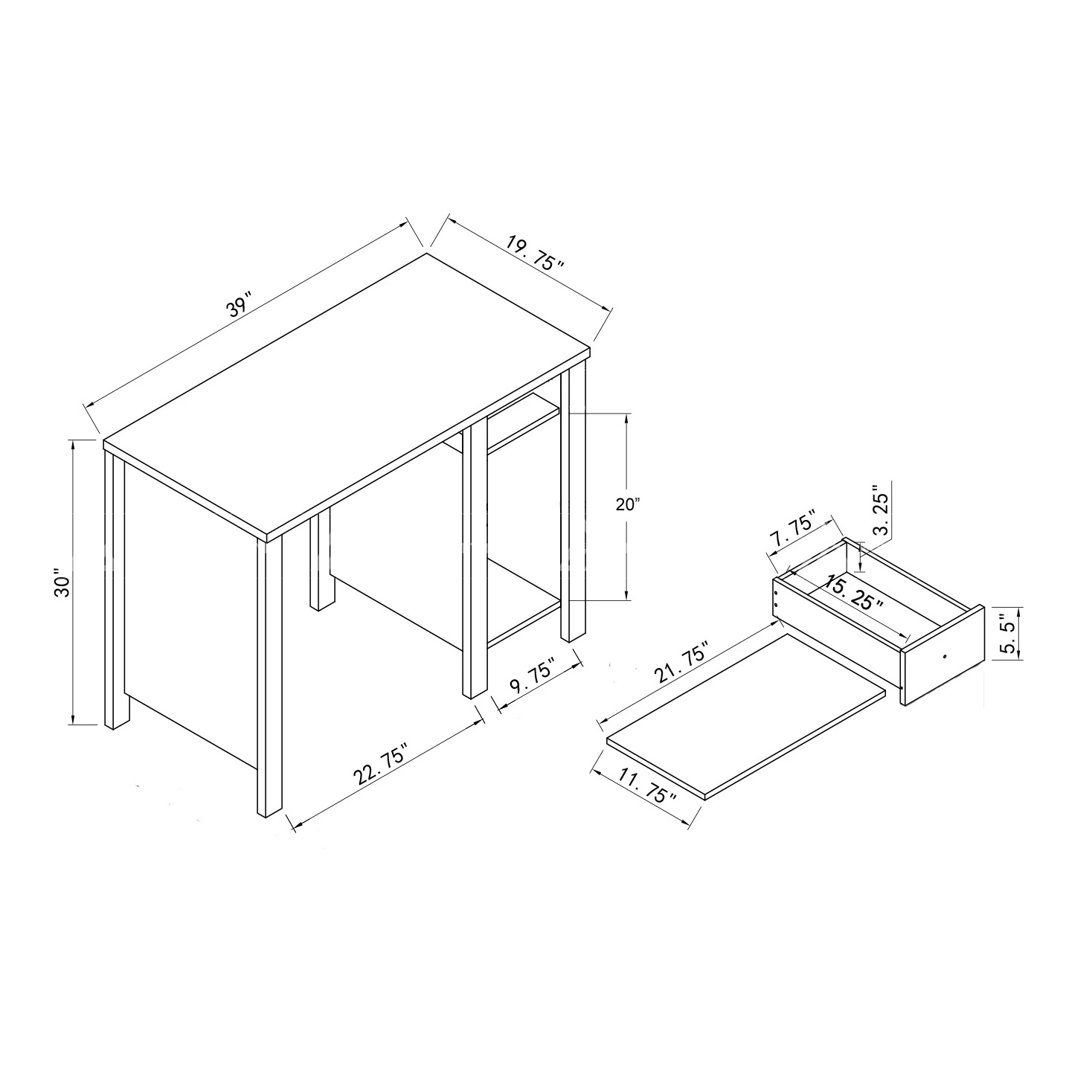 Bàn Học Cho Bé Kèm Ngăn Kéo Và Kệ Để Đồ Tiện Lợi 2