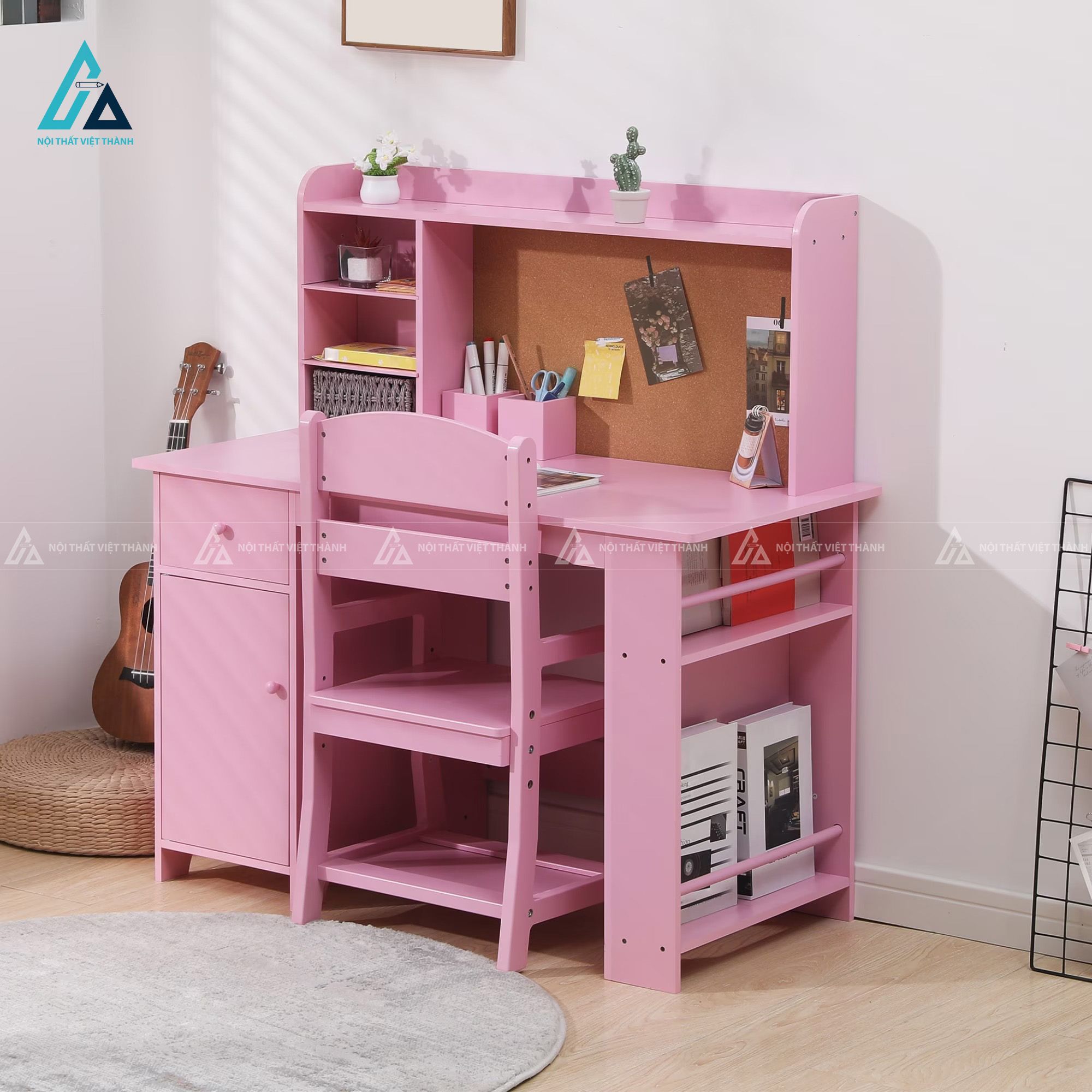 Bàn Học Sinh Sáng Tạo Tích Hợp Bảng Ghim Note Tiện Lợi Cho Bé 1
