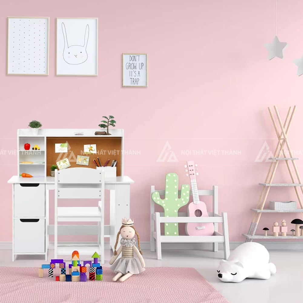 Bàn Học Sinh Có Giá Sách Đa Năng Và Bảng Ghim Tiện Lợi 3