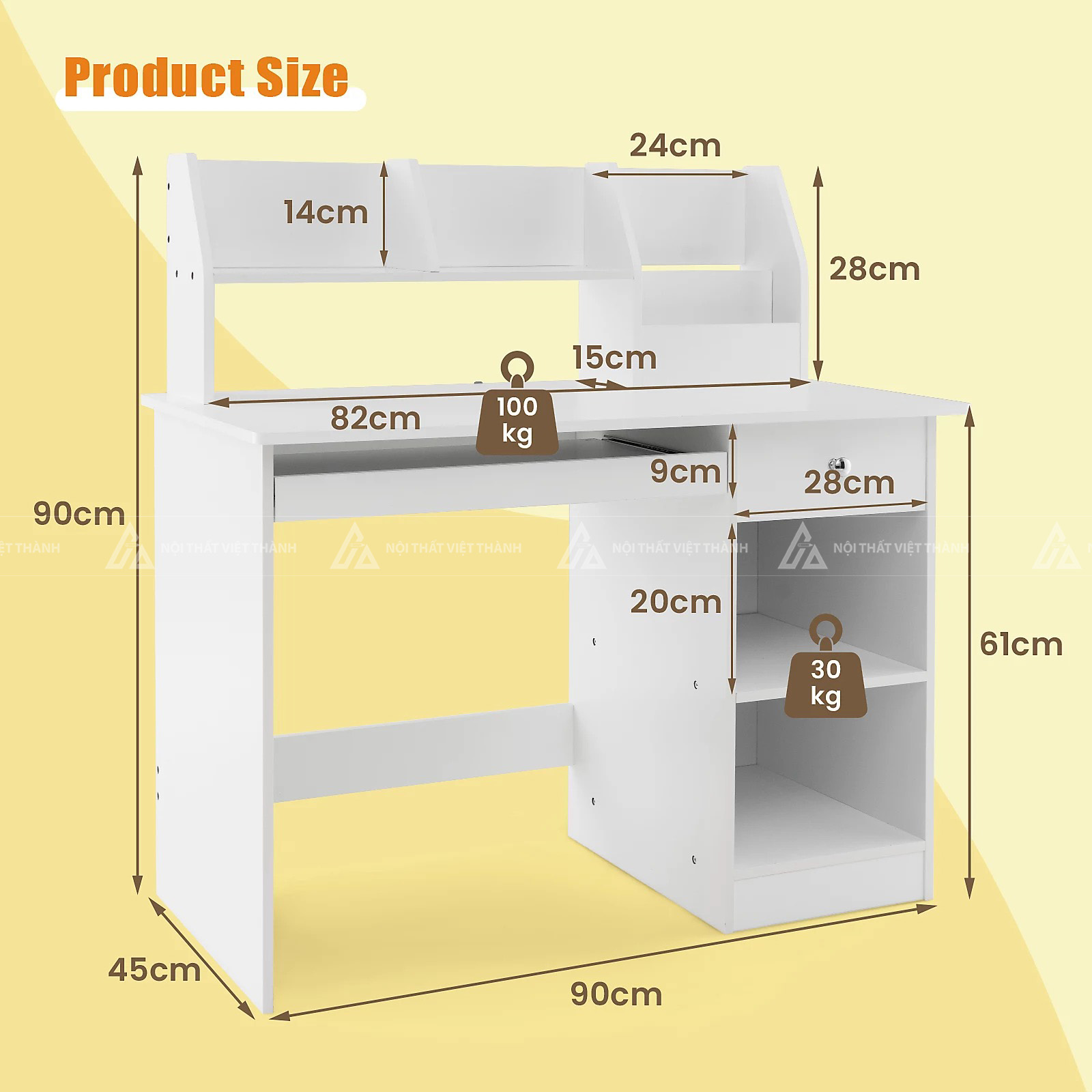 Bàn Học Cho Bé Có Giá Sách Mini Và Ngăn Kéo Tiện Lợi 2