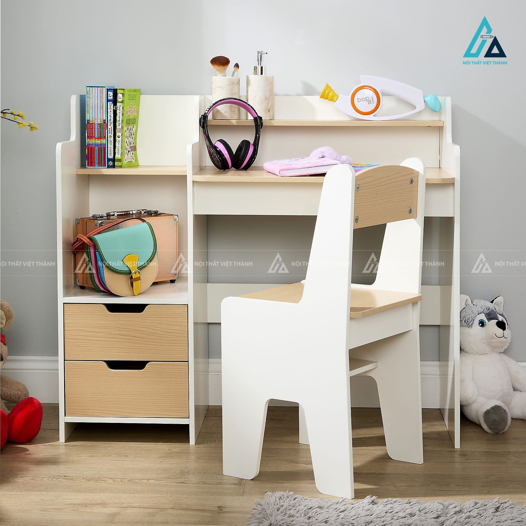 Bàn Học Cho Bé Có Ngăn Kéo Và Kệ Để Đồ Thông Minh 1