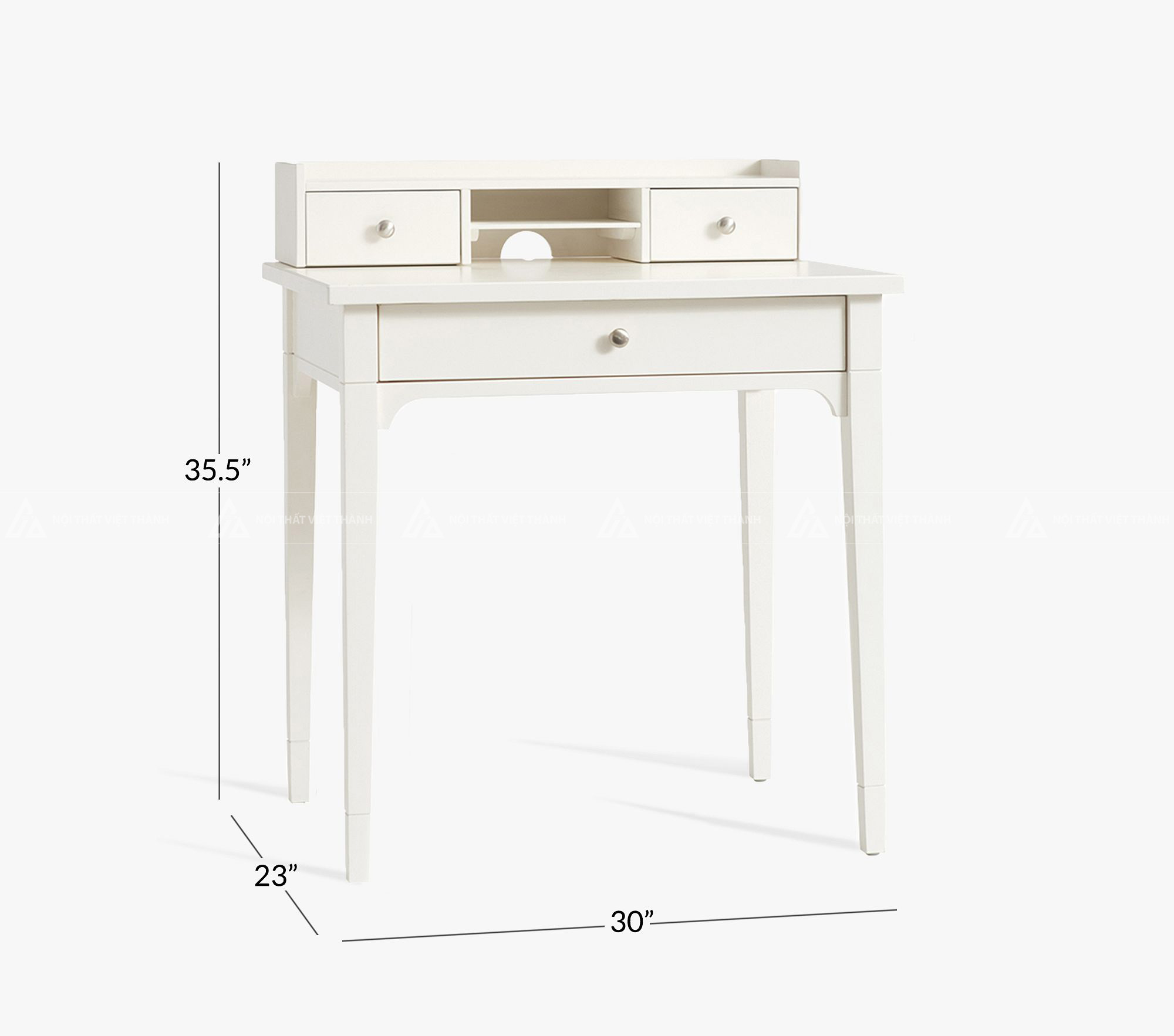 Bàn Học Sinh Màu Trắng Có Kệ Sách Mini Và 3 Ngăn Kéo Tiện Lợi 3