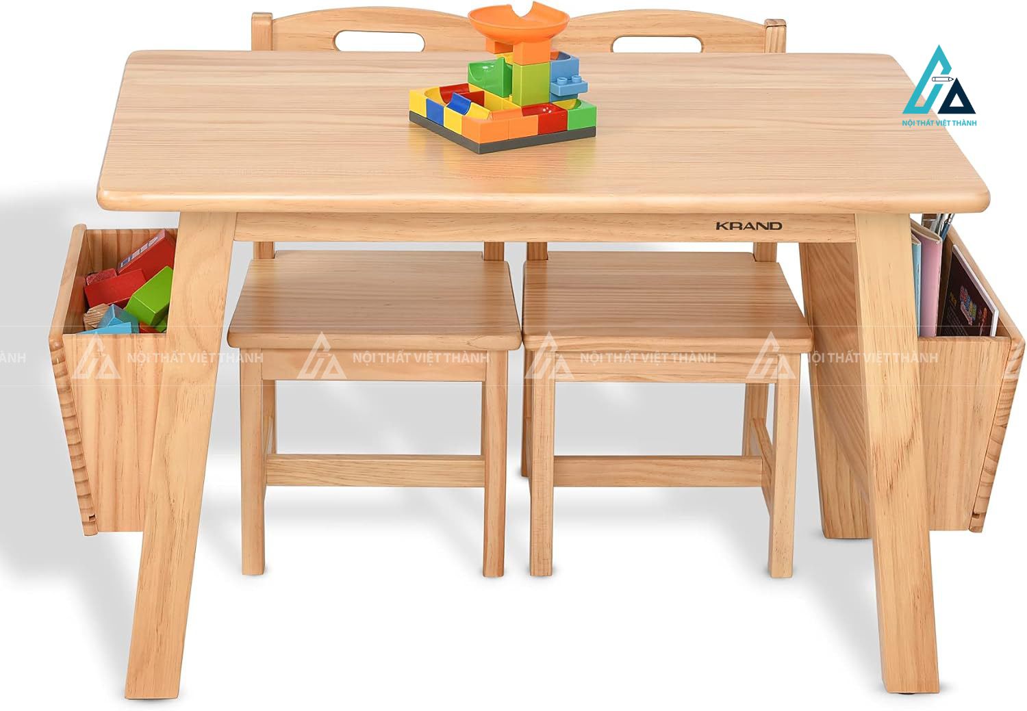 Bàn Học Gỗ Đa Năng Có Khay Treo Đồ Bên Hông Tiện Lợi