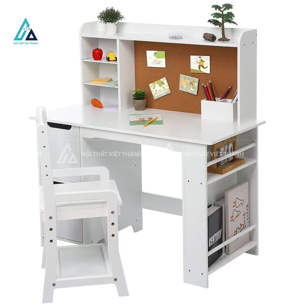 Bàn Học Sinh Có Giá Sách Đa Năng Và Bảng Ghim Tiện Lợi