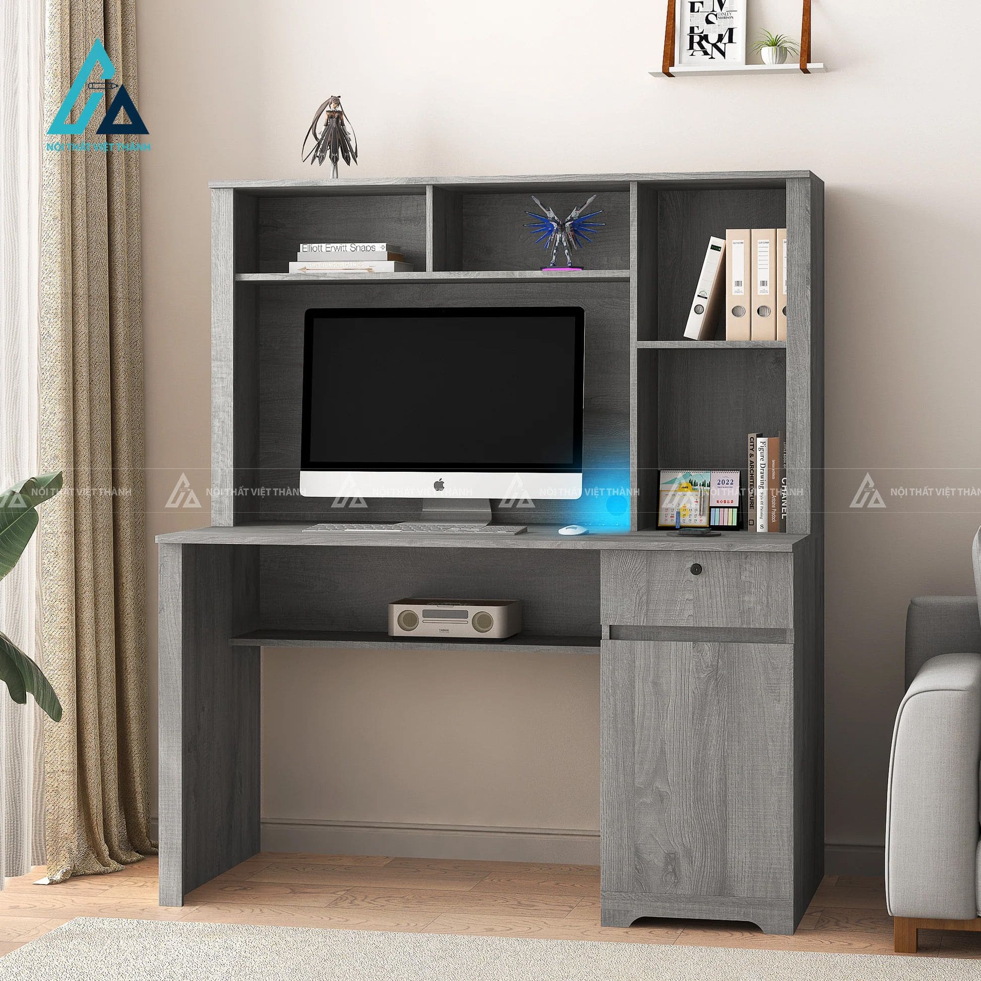 Bàn Học Sinh Có Kệ Sách Đứng Và Tủ Đựng Đồ Đa Năng