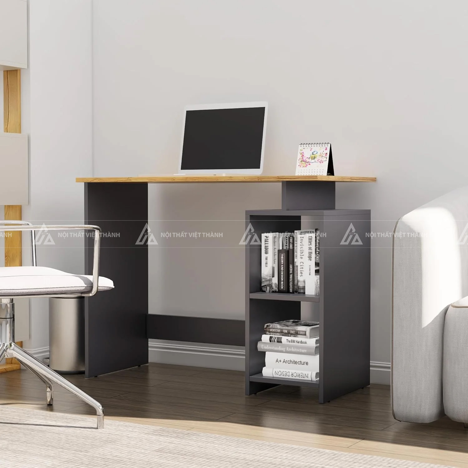 Bàn Học Sinh Nhỏ Gọn Hiện Đại Tích Hợp Kệ Sách 2 Tầng 5