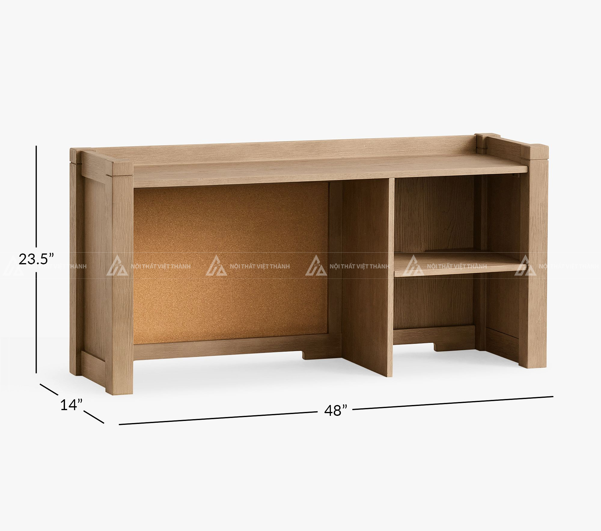 Bàn Học Sinh Gỗ Sồi Thiết Kế Chân Vuông Tích Hợp Giá Sách Đa Tầng 4