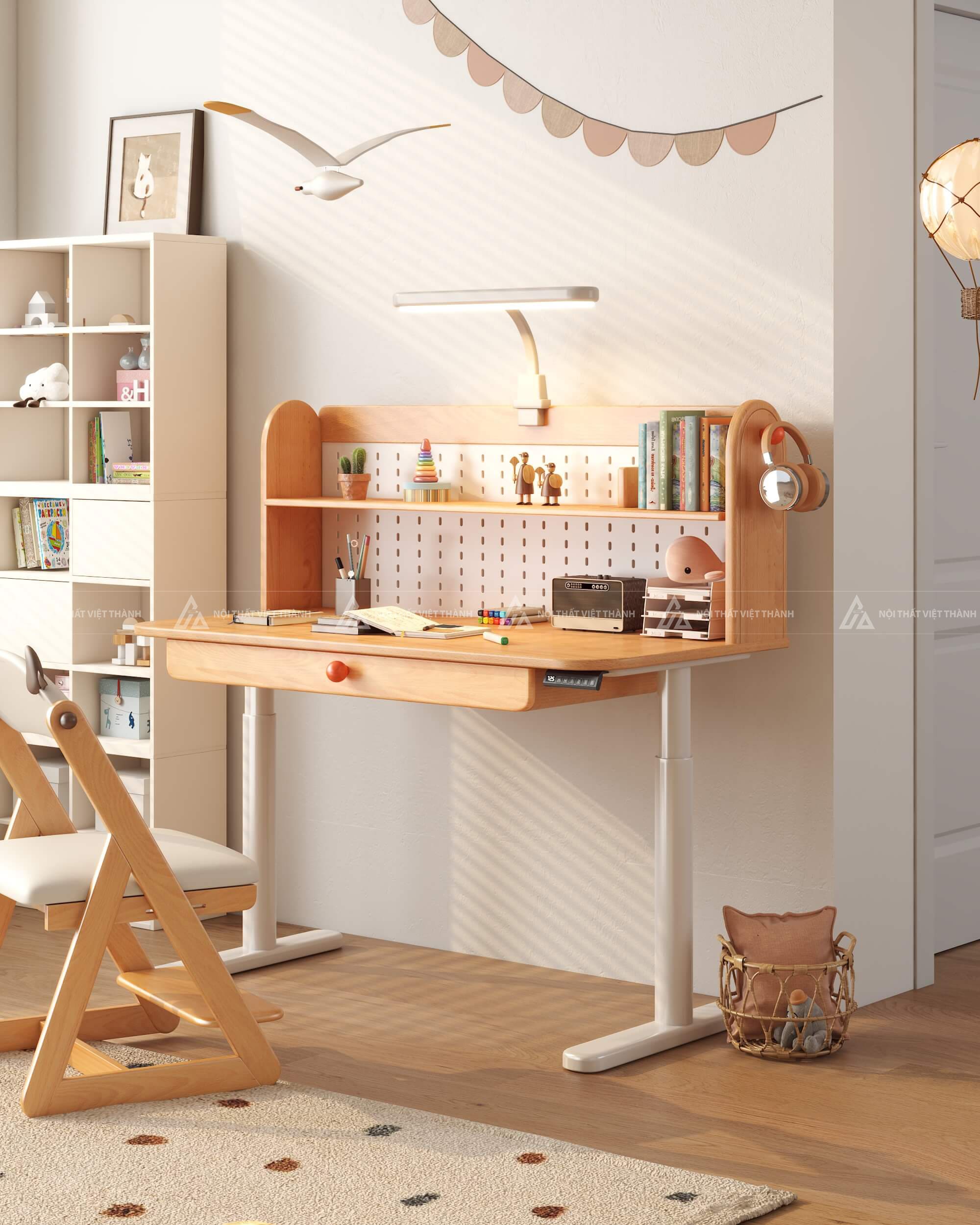 Bàn Học Hiện Đại Có Ngăn Kéo Rộng Và Hệ Kệ Đơn Giản 6