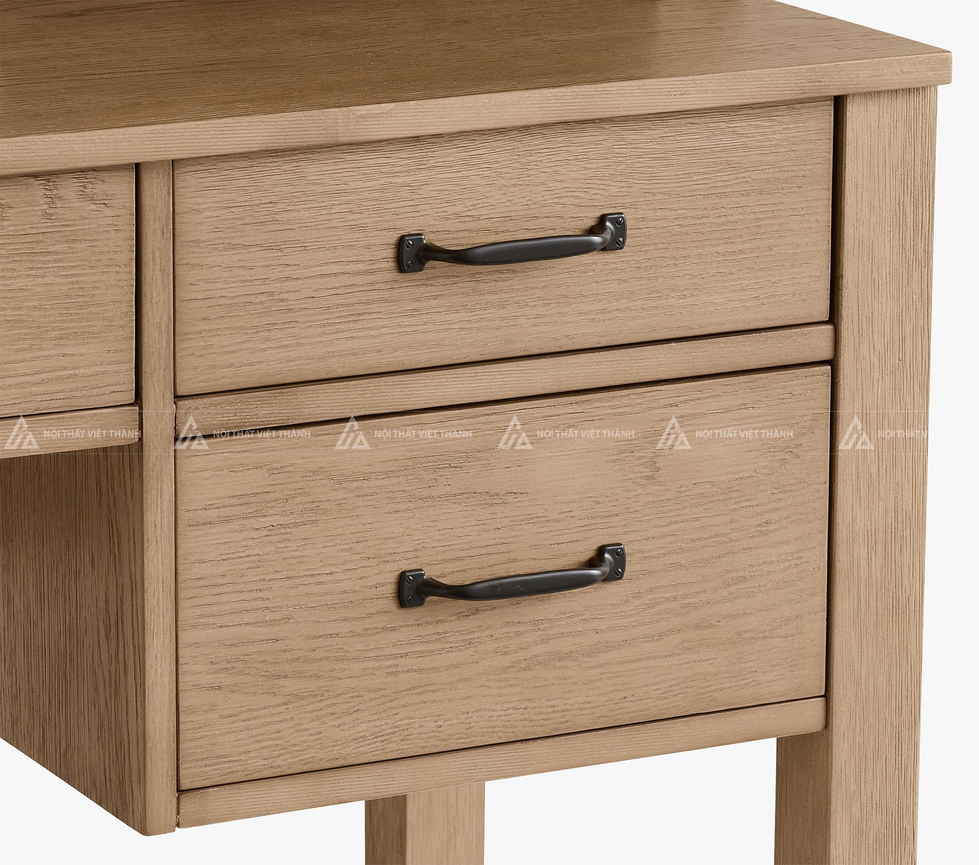 Bàn Học Sinh Gỗ Sồi Thiết Kế Chân Vuông Tích Hợp Giá Sách Đa Tầng 5