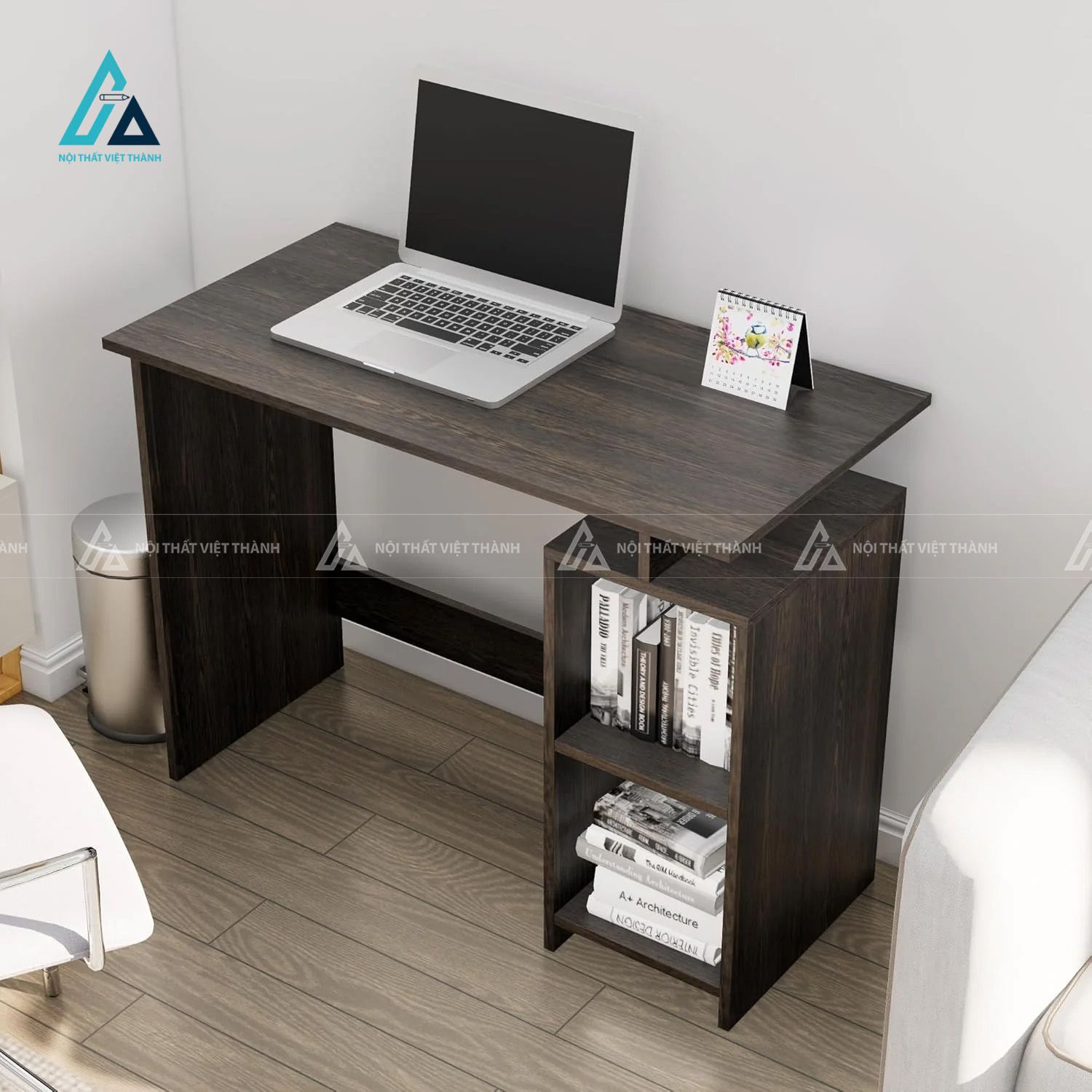 Bàn Học Sinh Nhỏ Gọn Hiện Đại Tích Hợp Kệ Sách 2 Tầng