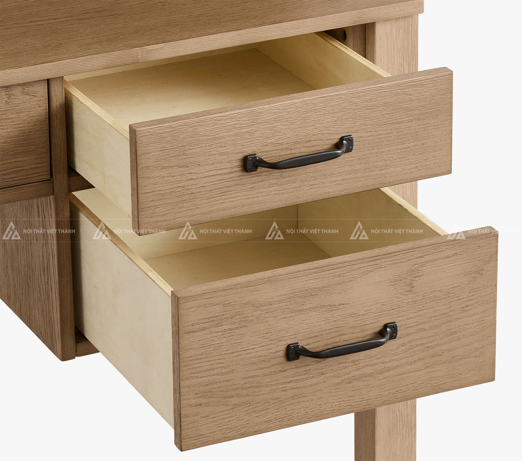 Bàn Học Sinh Gỗ Sồi Thiết Kế Chân Vuông Tích Hợp Giá Sách Đa Tầng 6