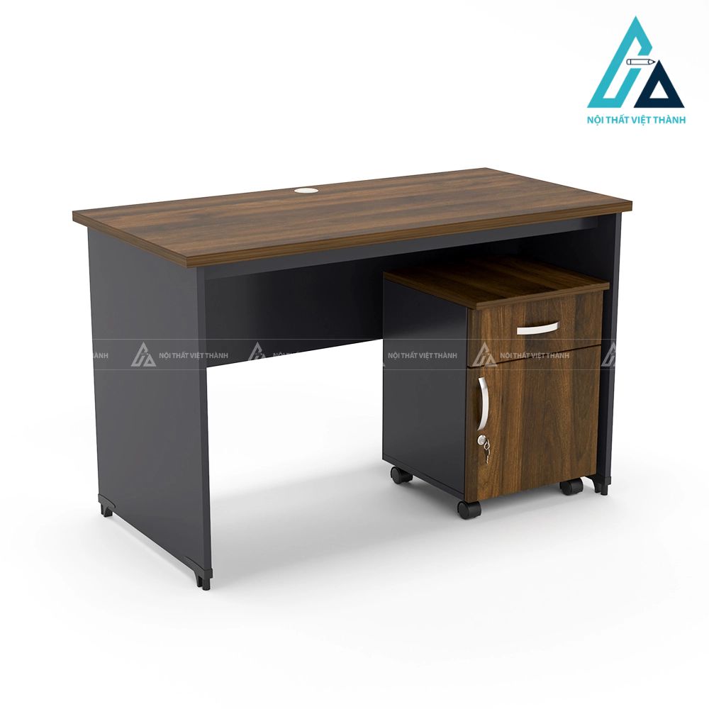 Bàn làm việc gỗ chống trầy xước kèm tủ di động