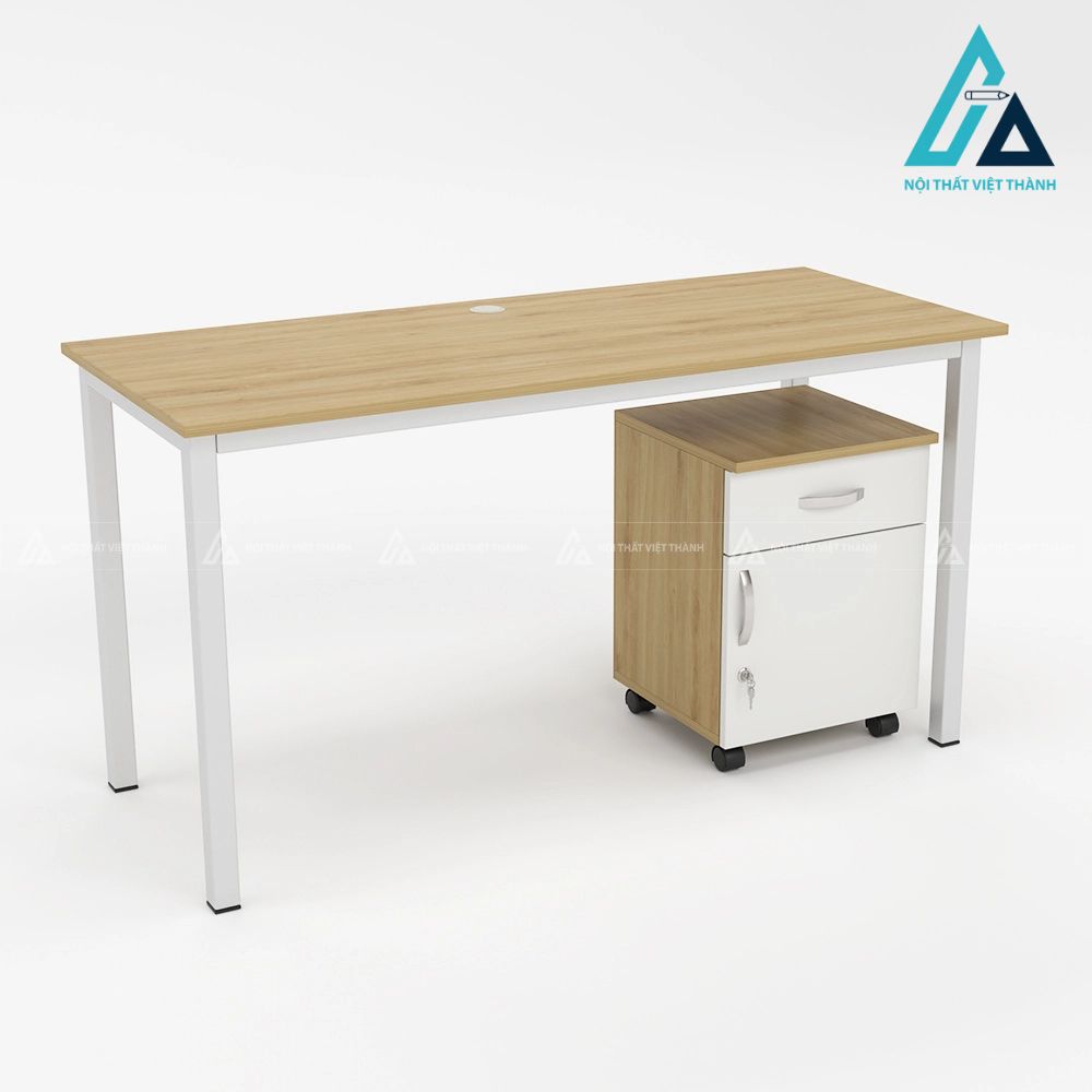Bàn làm việc chân sắt sơn tĩnh điện thiết kế tối giản