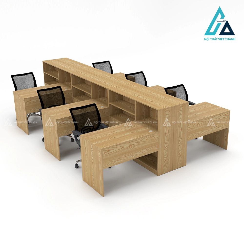 Bàn làm việc văn phòng 6 chỗ phong cách tối giản 1