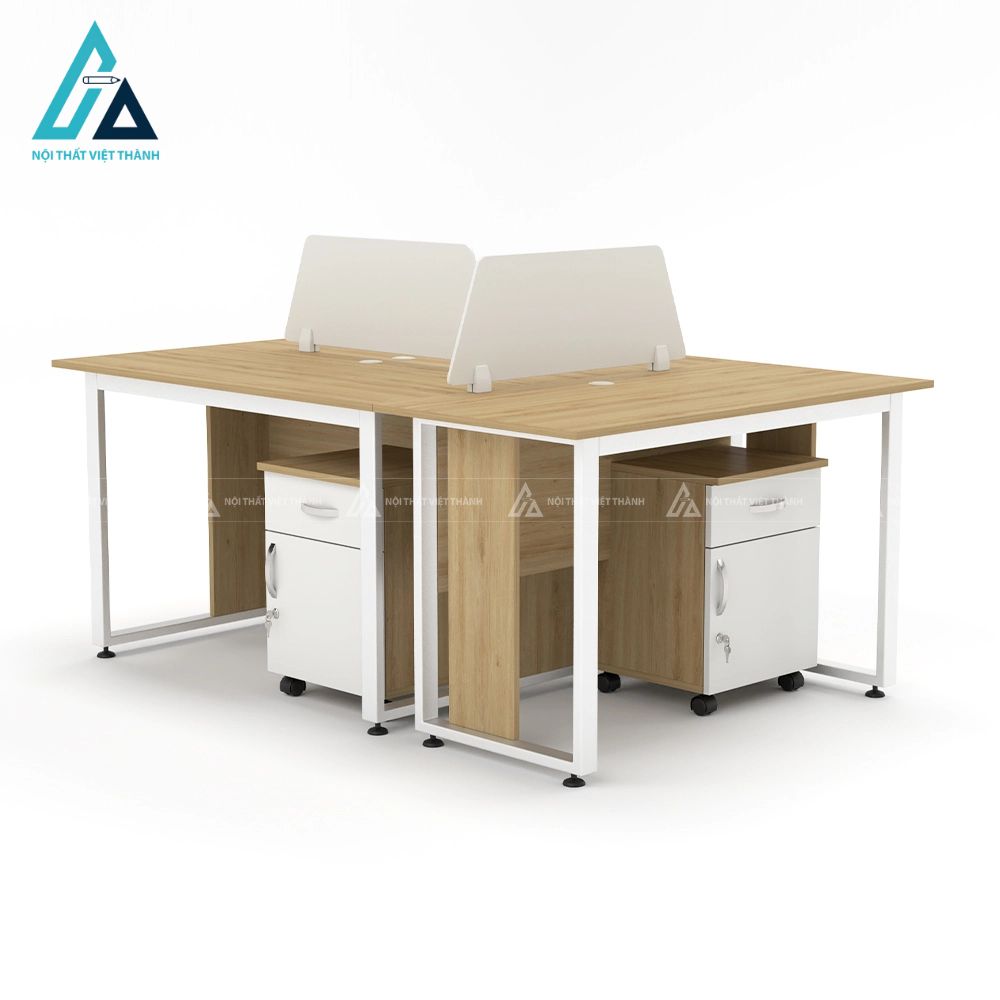 Cụm bàn làm việc 3 người đối xứng hiện đại 1